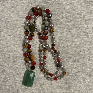 Long semi precious stone necklace